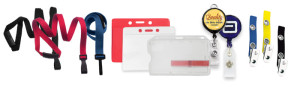Lanyards, badge holders, badge reels and clips, slot punches
